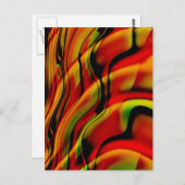 赤いフラクタルアート素晴らしを持つファンタジア ポストカード (正面/裏面)