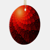 赤いフラクタルパターン セラミックオーナメント (右)