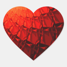 赤いフラクタルパターン ハートシール
