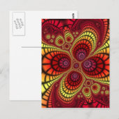 赤いフラクタル背景 ポストカード (正面/裏面)