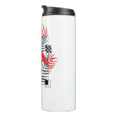 赤いフラミンゴ模様の熱ガラス タンブラー (回転右)