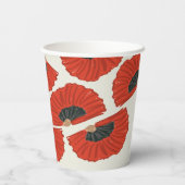 赤いフラメンコファンパターン 紙コップ (裏面)