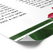 赤いフランジパニプルメリア結婚の座席表 ポスター (角)