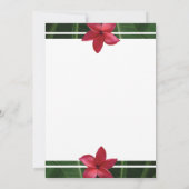 赤いフランジパニプルメリア結婚式の日付を保存 セーブザデート (裏面)