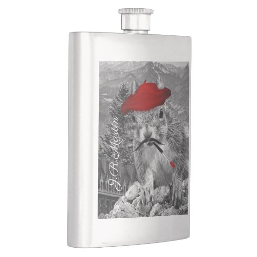 赤いフランスのベレーの画家 フラスク (右)