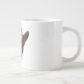 赤いフランスのボールのブルドッグ ジャンボコーヒーマグカップ (右)