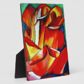 赤いフランス自由なローズウォーターカラーアート フォトプラーク (側面)