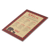 赤いフランネルあなたの財布の赤ちゃんシャワーゲームの中に何がある ノートパッド (アングル)