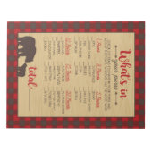 赤いフランネルあなたの財布の赤ちゃんシャワーゲームの中に何がある ノートパッド (正面)