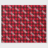 赤いフランネルカスタムの格子縞のバッファローチェック ラッピングペーパー (フラット)