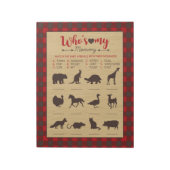 赤いフランネル私のママの赤ちゃんの動物のシャワーゲーム ノートパッド (回転)