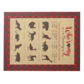 赤いフランネル私のママの赤ちゃんの動物のシャワーゲーム ノートパッド (正面)