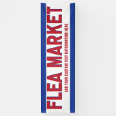 赤いフリーマーケットの印およびカスタムな文字が付いている青 横断幕 (縦)