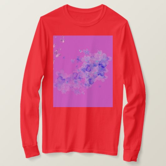 赤いフルレングススリーブ Tシャツ (デザイン正面)