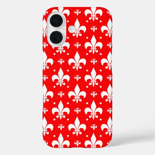 赤いフルーアデリスパターンデザイン Case-Mate iPhoneケース (裏面)