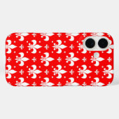 赤いフルーアデリスパターンデザイン Case-Mate iPhoneケース (裏面 (横))