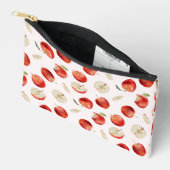 赤いフルーツ素朴のリンゴ アクセサリーポーチ (見開き)