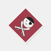 赤いフレンドリー剣に十字を切った海賊 スタンダードカクテルナプキン (角)