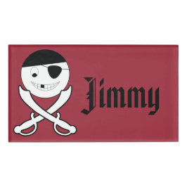 赤いフレンドリー剣に十字を切った海賊 名札