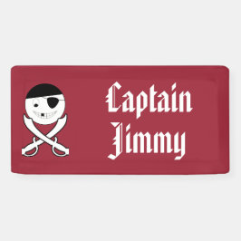 赤いフレンドリー剣に十字を切った海賊 横断幕