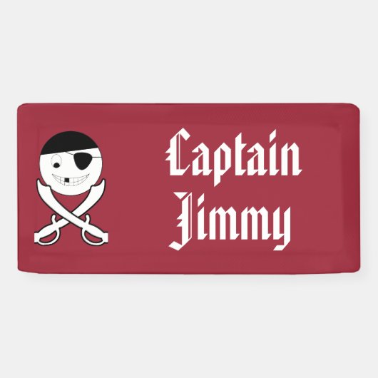 赤いフレンドリー剣に十字を切った海賊 横断幕 (横)