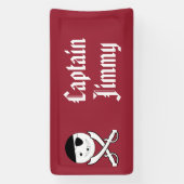 赤いフレンドリー剣に十字を切った海賊 横断幕 (縦)