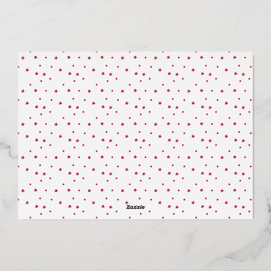 赤いフレームと金ゴールドメリークリスマスフォト 箔シーズンカード (裏面)