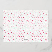 赤いフレームと金ゴールドメリークリスマスフォト 箔シーズンカード (裏面)