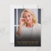 赤いフローラお祝いOf Life葬儀写真 サンキューカード (裏面)