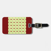 赤いフローラつる植物パターン（緑） ラゲッジタグ (正面横)