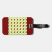 赤いフローラつる植物パターン（緑） ラゲッジタグ (裏面横)