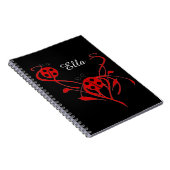 赤いフローラとLadybugモノグラムノートブック ノートブック (右側)