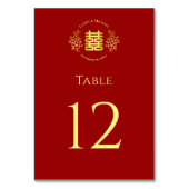 赤いフローラのロ中国のゴの二重の幸福 テーブルナンバー (裏面)
