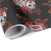 赤いフローラの死んだ砂糖のスカルの3日 ラッピングペーパー (ロールコーナー)