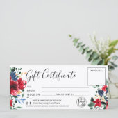 赤いフローラの水の色のギフト証明書のロゴ (スタンド正面)