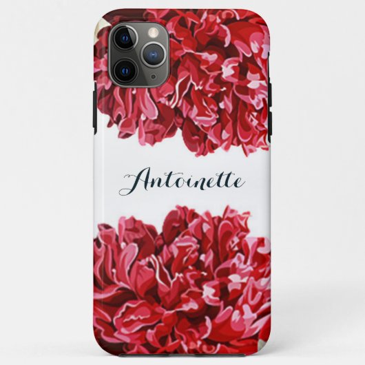 赤いフローラの水色の花をパーソナライエレガントズ Case-Mate iPhoneケース (裏面)