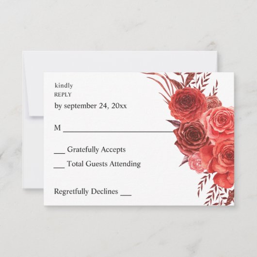 赤いフローラの食事RSVP 2 出欠カード (正面)