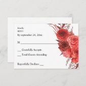 赤いフローラの食事RSVP 2 出欠カード (正面/裏面)