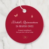 赤いフローラエレガントバラ蝶ありがとう好意 フェイバータグ (裏面)