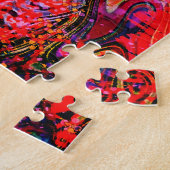 赤いフローラテクスチャ ジグソーパズル (側面)