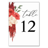 赤いフローラテーブル番号 テーブルナンバー (裏面)