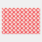 赤いフローラハンドドロークリスマスホリデーセット ラッピングペーパーシート (正面2)