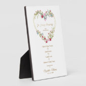 赤いフローラハートを愛するメモリ結婚ー フォトプラーク (側面)