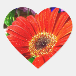 赤いフローラハートシール ハートシール