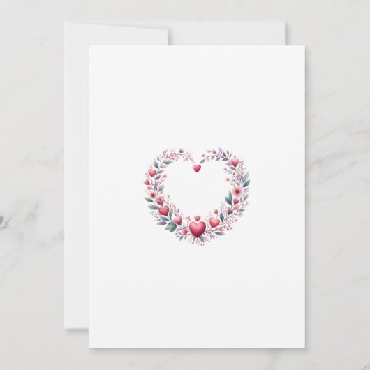 赤いフローラハート赤ちゃんシャワー 招待状 (裏面)