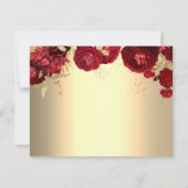 赤いフローラバラ金ゴールドの食事の選択 出欠カード (裏面)