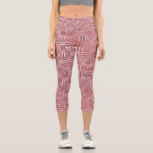 赤いフローラパネル カプリレギンス (正面)