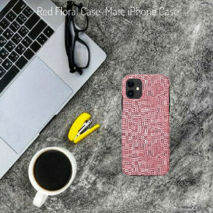 赤いフローラパネル iPhone 11 ケース