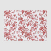 赤いフローラフランスのヴィンテージ分離 薄葉紙 (正面)