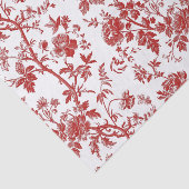 赤いフローラフランスのヴィンテージ分離 薄葉紙 (詳細)